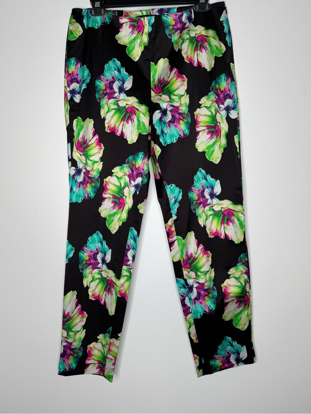 Lafayette 148 NY Floral Print Pants Size 10 Straight Leg Statement Trousers